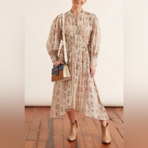 ISABEL MARANT / Ariana Printed Boho Cotton Midi Dress 44 large L - Picture 2 of 11